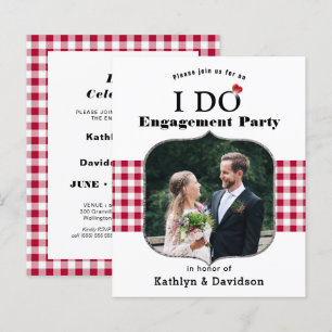 BUDGET Red Pset Foto I DO Verloving nodiging