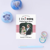 BUDGET Red Pset Foto I DO Verloving nodiging Flyer (Enkel)