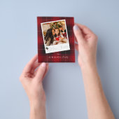 Budget Red Pset Instant Photo Merry Kerstmis Flyer (Hand)