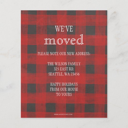 Budget Red Pset New Home Photo Holiday Kaart (Achterkant)