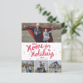 Budget Red Pset New Home voor Vakantie-fotokaart (Staand voorkant)