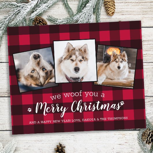 Budget Red Pset Pet Photo Collage Dog Holiday