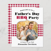 BUDGET Red Pset Photo Vaderdag BBQ Uitnodiging (Voorkant / Achterkant)