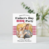 BUDGET Red Pset Photo Vaderdag BBQ Uitnodiging (Staand voorkant)