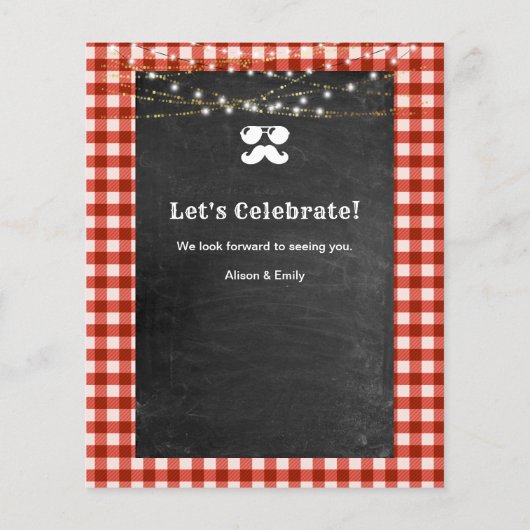 BUDGET Red Pset Vaderdag BBQ Party nodigt u uit (Achterkant)