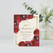 Budget Red Rose Floral 40th Anniversary Party (Staand voorkant)
