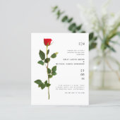 Budget Red Rose Modern Simple Wedding Invite (Staand voorkant)