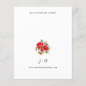 Budget Red Rose & Pink Floral 1 Wedding (Achterkant)
