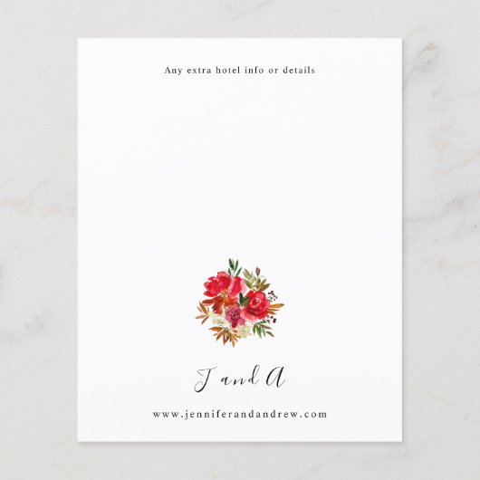 Budget Red Rose & Pink Floral 2 Wedding (Achterkant)