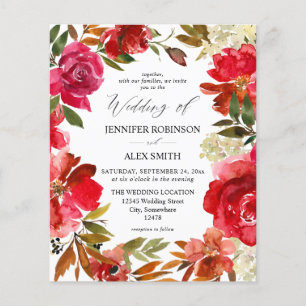 Budget Red Rose & Pink Floral 2 Wedding