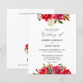 Budget Red Rose & Pink Floral 3 Wedding (Voorkant / Achterkant)