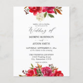 Budget Red Rose & Pink Floral 3 Wedding (Voorkant)