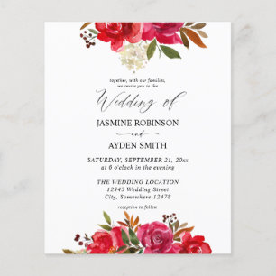 Budget Red Rose & Pink Floral 3 Wedding