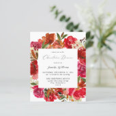 Budget Red Rose & Pink Floral kerstdiner (Staand voorkant)