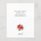 Budget Red Rose & Pink Floral kerstdiner (Achterkant)