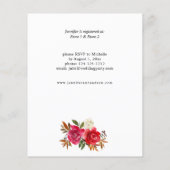 Budget Red Rose & Pink Floral Vrijgezellenfeest Flyer (Achterkant)