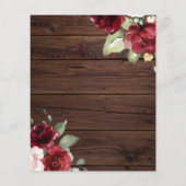Budget Red Rose Rustic Wood Wedding Uitnodiging (Achterkant)