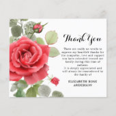 Budget Red Rose Sympathie Funeral Hartelijk dank (Voorkant)