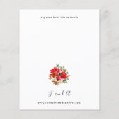 Budget Red Rose & White Floral 2 Wedding Flyer (Achterkant)