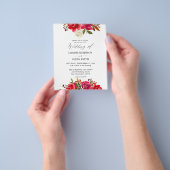 Budget Red Rose & White Floral 3 Wedding Flyer (Hand)
