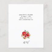 Budget Red Rose & White Floral Holiday Party Flyer (Achterkant)