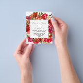 Budget Red Rose & White Floral kerstdiner Flyer (Hand)