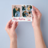 Budget Red Script Collage Pine Kerstfeestdag Flyer (Hand)