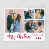 Budget Red Script Collage Pine Kerstfeestdag Flyer (Voorkant)