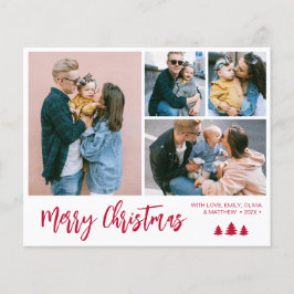 Budget Red Script Collage Pine Kerstfeestdag Flyer