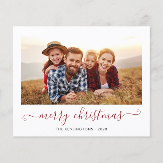 BUDGET Red Script Merry Kerstfeestdag foto (Voorkant)