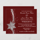 Budget Red Silver Snowflake Weddenschap (Voorkant / Achterkant)