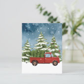 BUDGET Red Truck Kaart met kerstboomfoto's (Staand voorkant)