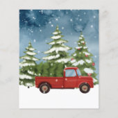 BUDGET Red Truck Kaart met kerstboomfoto's (Voorkant)