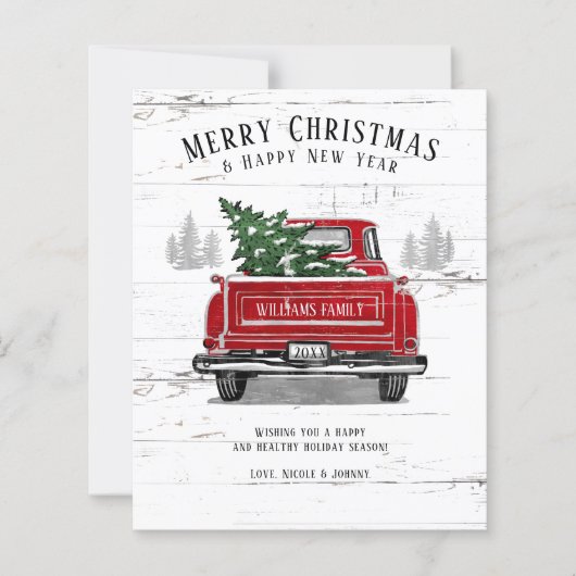 Budget  Red Truck Merry-kerstkaart (Voorkant)