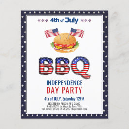 BUDGET Red White Blue 4th of JULY BBQ Uitnodiging