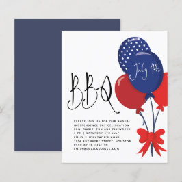 Budget Red White Blue Balloons Juli 4 BBQ Uitnodig