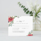 Budget Red White Blue Floral Wedding RSVP (Staand voorkant)