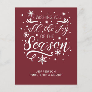 Budget Red White Moderne Business Holiday Card