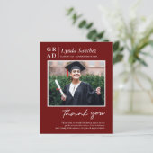 Budget Red White Photo Afstuderen Hartelijk dank (Staand voorkant)