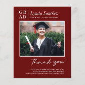 Budget Red White Photo Afstuderen Hartelijk dank (Voorkant)