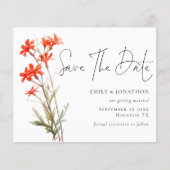 Budget Red Wildflowers QR Script Save the Date (Voorkant)