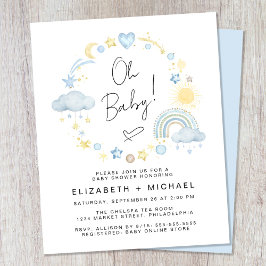 Budget regenboog baby jongen koppels douche uitnod