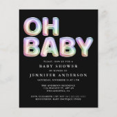 Budget regenboog ballonnen Baby shower uitnodiging (Voorkant)