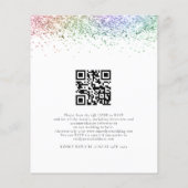 Budget regenbooglitter QR Code Weddenschap Uitnodi (Achterkant)