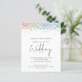 Budget regenbooglitter QR Code Weddenschap Uitnodi