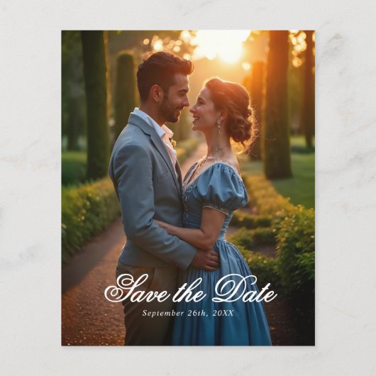 Budget  Regency Crest Wedding Save the Date (Achterkant)