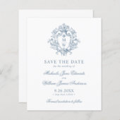 Budget  Regency Crest Wedding Save the Date (Voorkant / Achterkant)