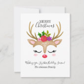 Budget Reindedagen Holiday Fotokerstkaart Notitiekaartje (Voorkant)