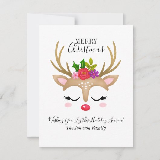 Budget Reindedagen Holiday Fotokerstkaart Notitiekaartje (Voorkant)