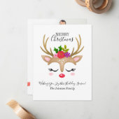 Budget Reindedagen Holiday Fotokerstkaart Notitiekaartje (Voorkant / Achterkant in situ)